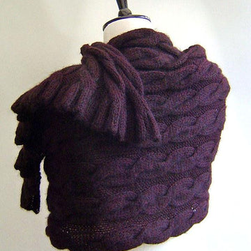 Wrap Shawl with Cables
