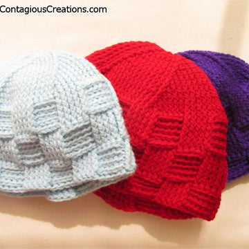 Spiral Star Basket Weave Beanie