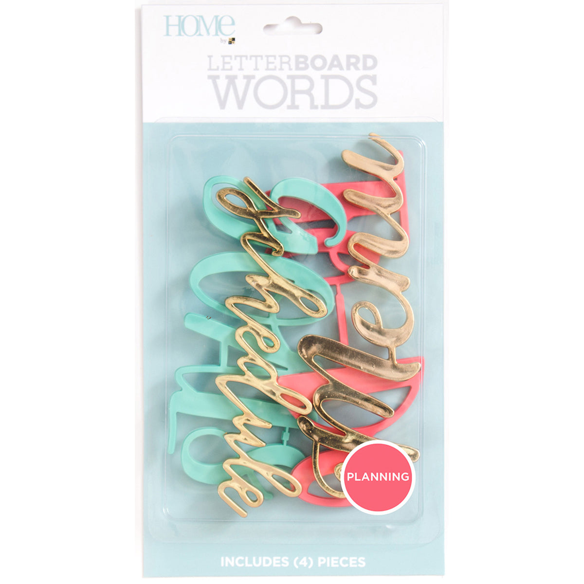 American Crafts DCWV Letterboard Words 4/Pkg - Planning