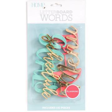 American Crafts DCWV Letterboard Words 4/Pkg - Planning