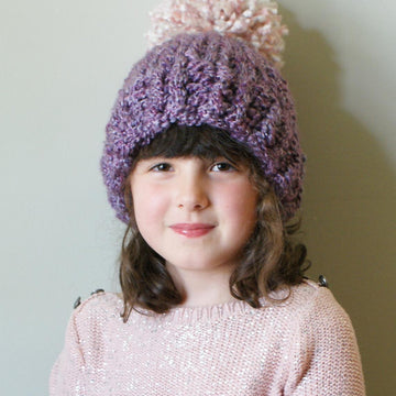 Chunky Knit Pom-Pom Hat and Cowl Set (Hat026)