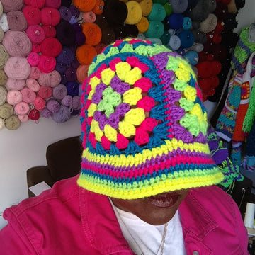 Not Your Mammy or Granny Square Bucket Hat