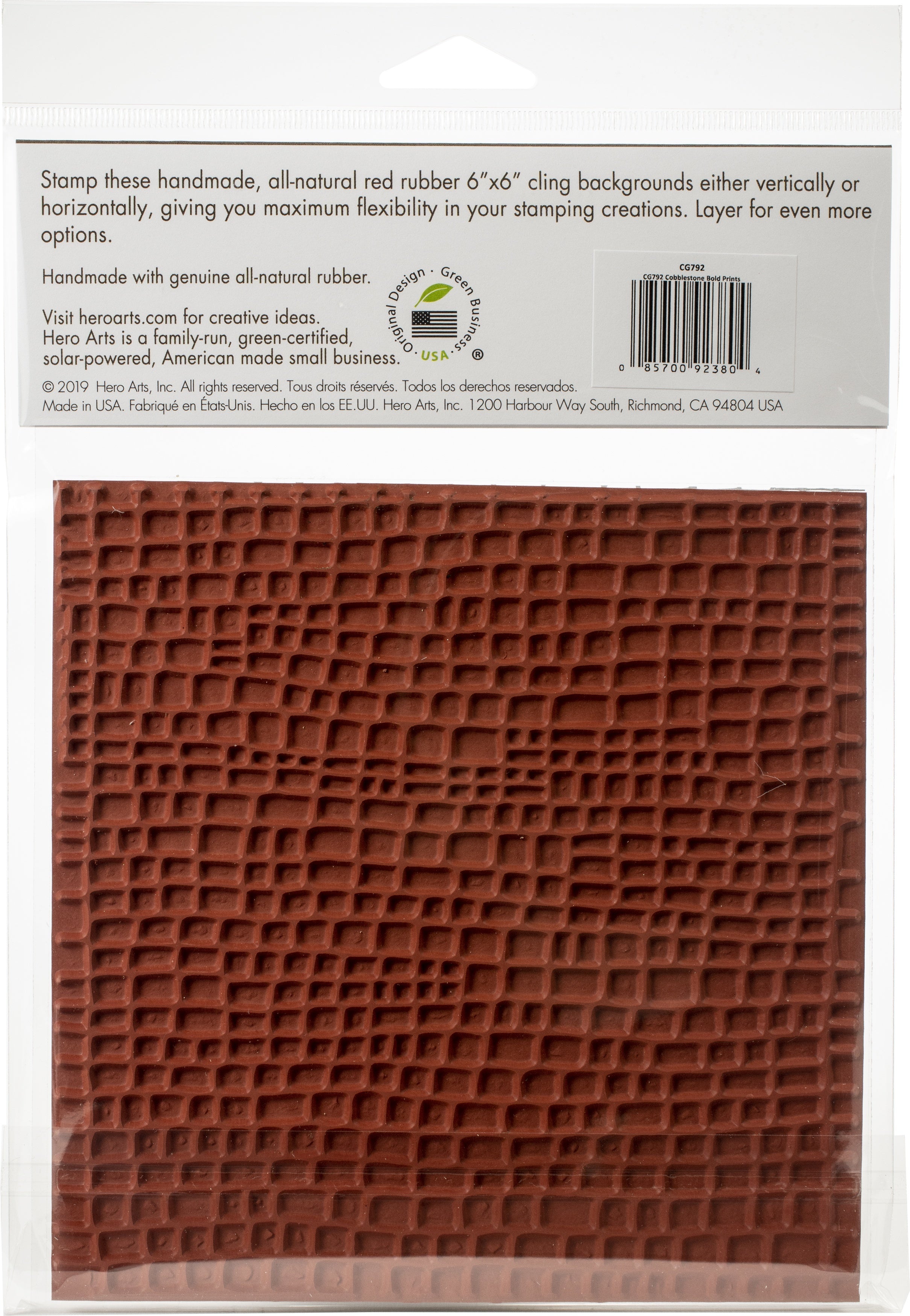 Hero Arts Background Cling Stamp 6"X6" - Cobblestone Bold Prints