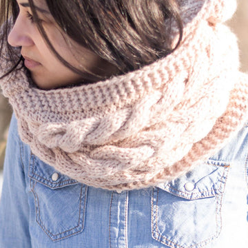 Hooded Cable Scarf