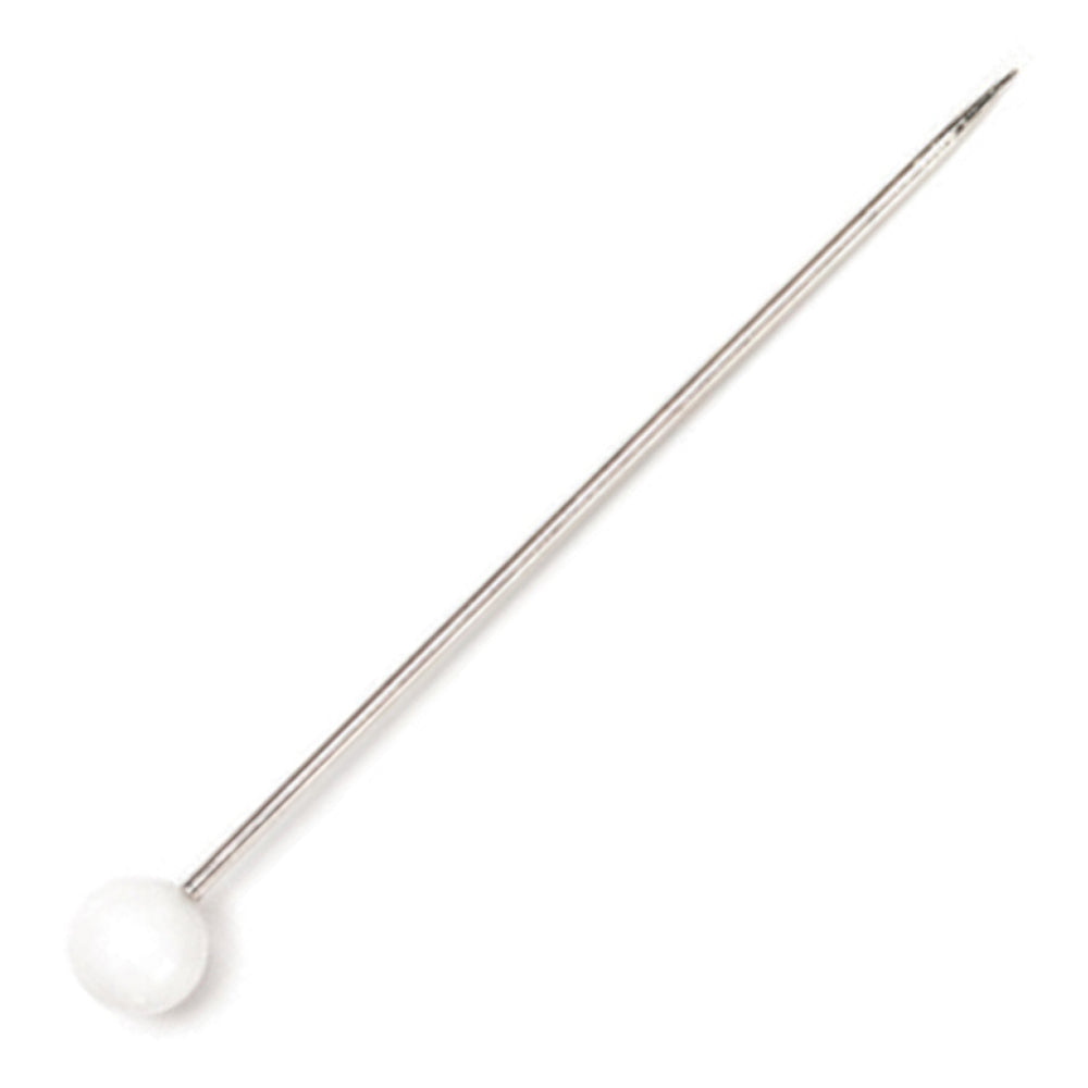Hemline Pins: Plastic Head: 38mm: Nickel: 75 Pieces