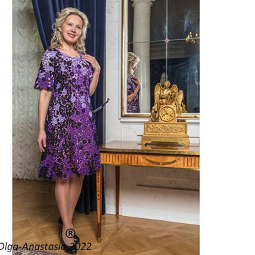 Crochet purple wedding dress