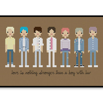 BTS Boy With Luv 2 - PDF Cross Stitch Pattern
