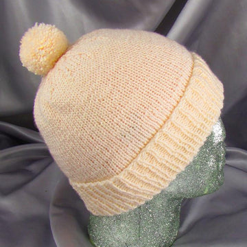 Simple Bobble Beanie Hat Circular
