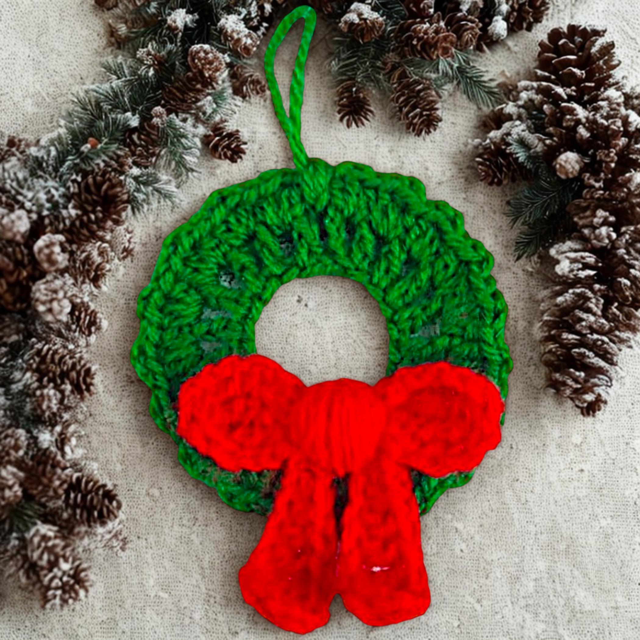 Mini Christmas Wreath Crochet Pattern Tree Ornament Amigurumi PDF DIY