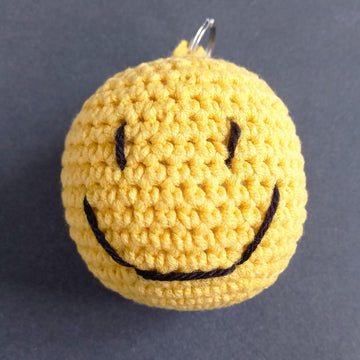 Crochet Happy Face Keyring / Bag charm