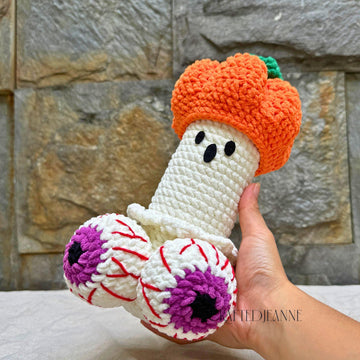 Cheeky ghost with a lift-off pumpkin hat