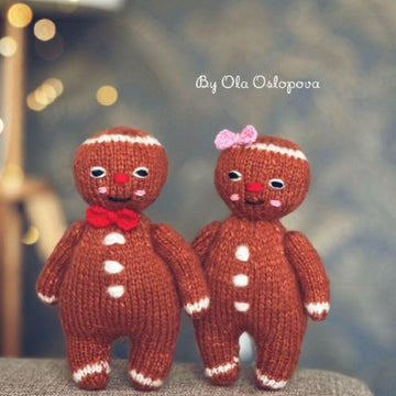 Gingerbread Man knitting toy pattern - 2 needles version