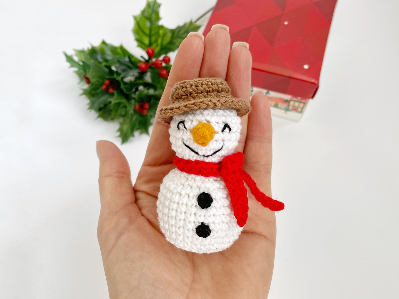 Crochet snowman pattern Christmas ornament Amigurumi snowman decoration