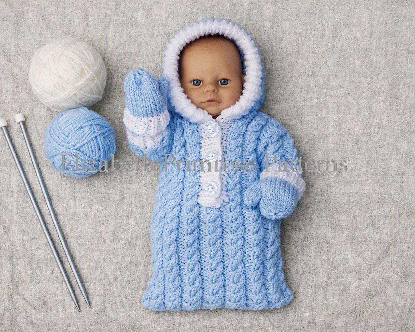 Cosy Cable Sleeping Bag and Mittens P74