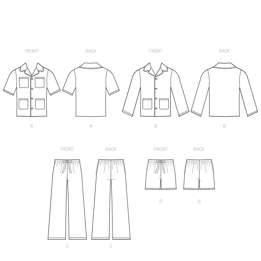 McCall's Men's Pyjamas M8262 - Sewing Pattern