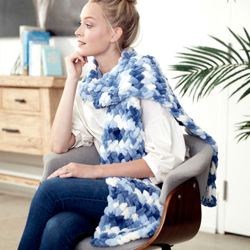 Criss Cross Scarf in Bernat Alize Blanket-EZ - Downloadable PDF