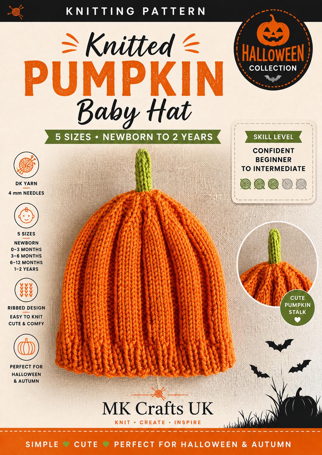 Pumpkin baby hat