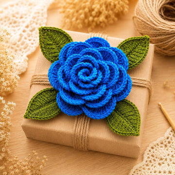 3D Crochet Flower Pattern with Leaves – PDF + Video Tutorial