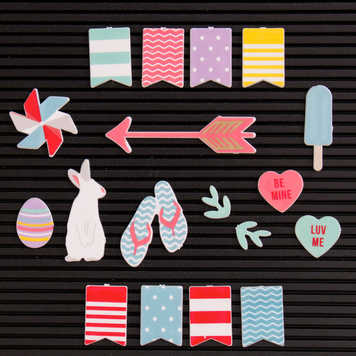 American Crafts DCWV Letterboard Icons 14/Pkg - Spring & Summer