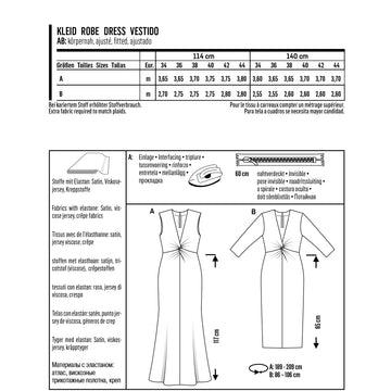 Burda Style Women's V Neck Evening Dress B6442 - Paper Pattern, Size 8-18