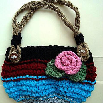 592, KNIT COLOR BLOCK BAG OR PURSE