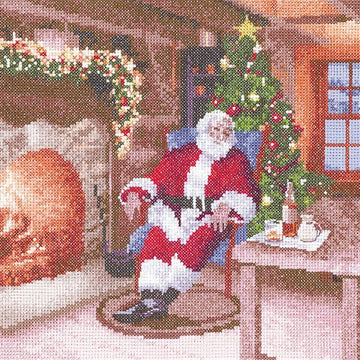 Heritage Santa's Job Done Cross Stitch Aida Kit - 31cm x 22cm