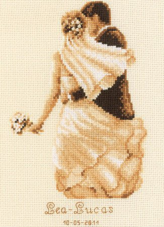 Vervaco Private Moment Wedding Sampler Cross Stitch Kit - 16.5cm x 23.5cm