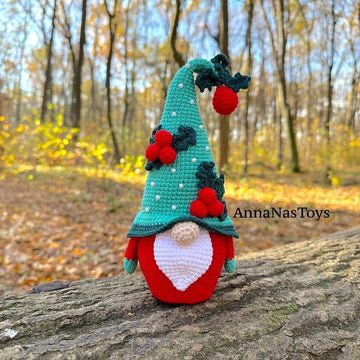 Christmas gnome in green hat