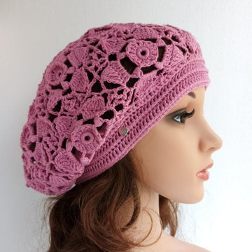 Crochet summer beret