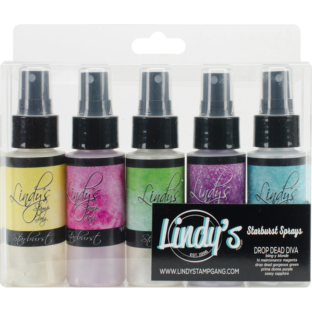 Lindy's Stamp Gang Starburst Sprays 2oz 5/Pkg - Drop Dead Diva