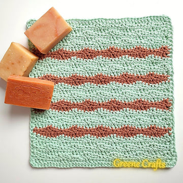 "Waves" Washcloth or Dishcloth - Easy Crochet Pattern for Beginners