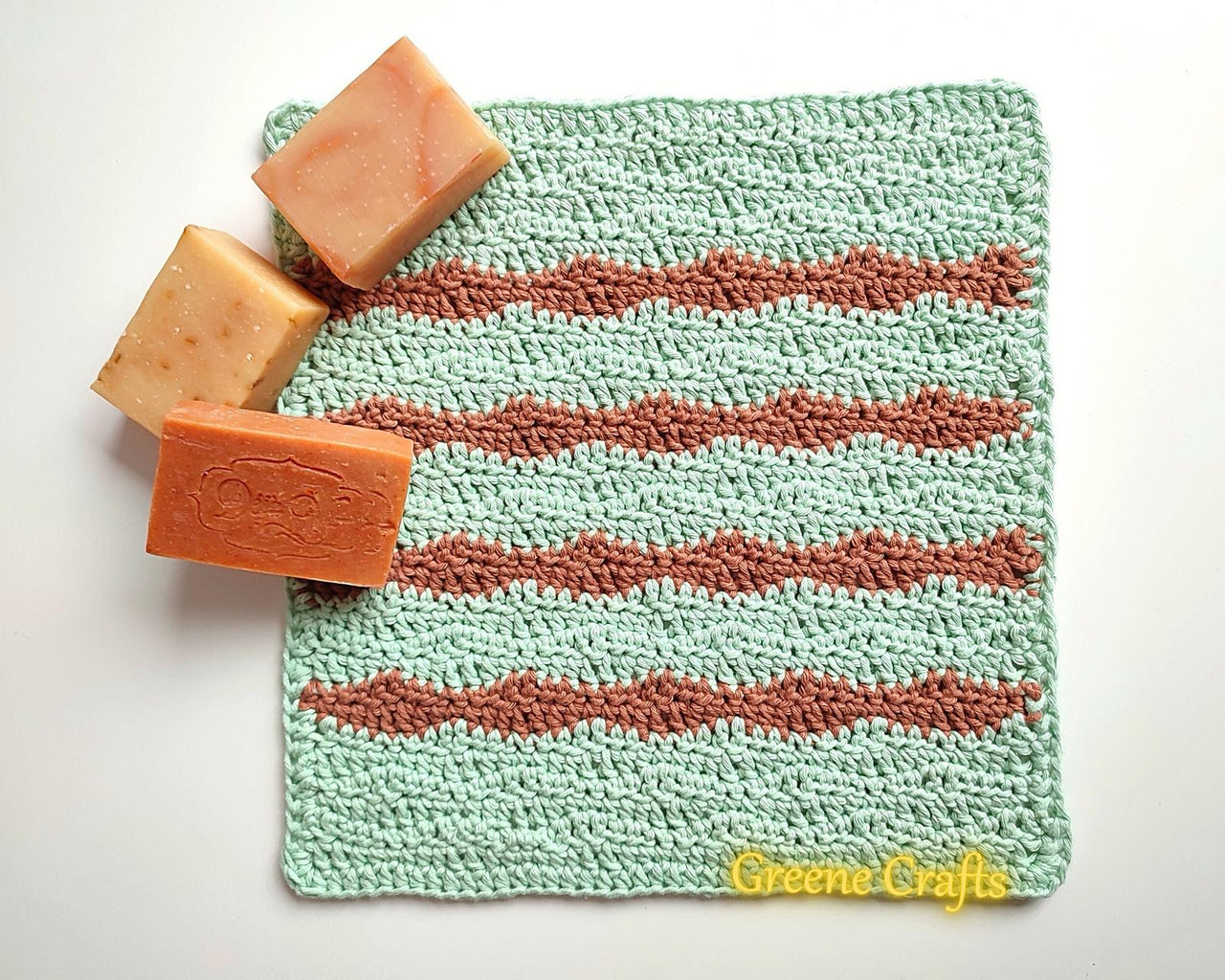 "Waves" Washcloth or Dishcloth - Easy Crochet Pattern for Beginners