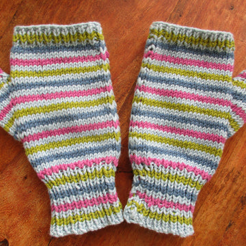Striped Fingerless Gloves