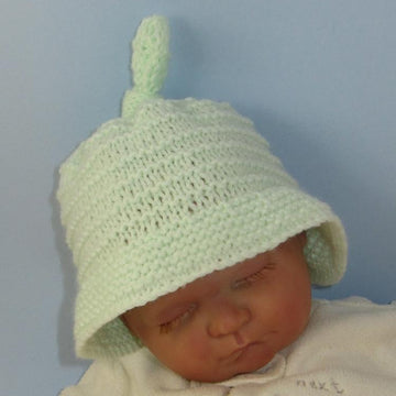 Baby Big Brim Stripey Topknot Beanie Hat