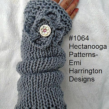 1064- GREY Legwarmers & Texting Gloves