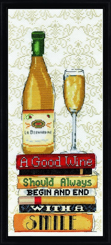 Design Works White Wine Cross Stitch Kit - 6in x 14in