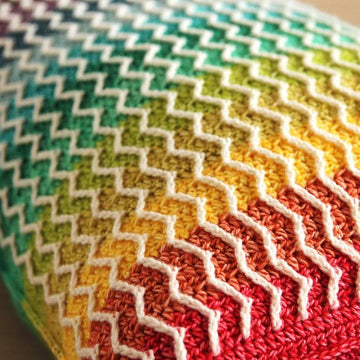 Rainbow wave pillow