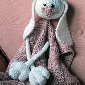 Pink Baby Bunny Toy Blanket