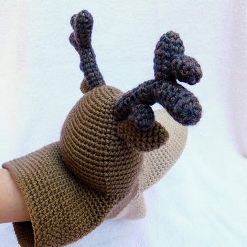 Rudolph, the reindeer, amigurumi hand puppet