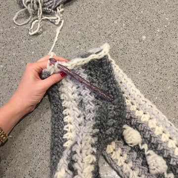 Modern bobble infinity scarf