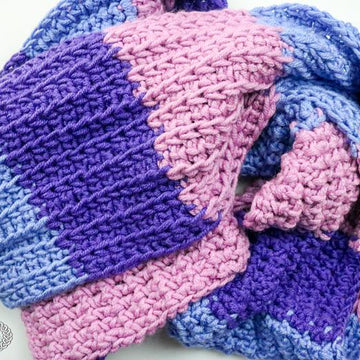 Tri-Color Tunisian Scarf