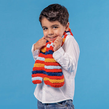 Super Striped Scarf - Free Knitting Pattern For Kids in Paintbox Yarns Chenille by Paintbox Yarns