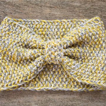 Knit Pattern Seed Stitch Turban Headband Woman