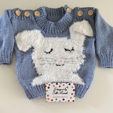 Bella Bunny Baby Jumper Knitting Pattern 6-24 months approx
