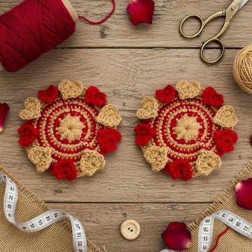 Crochet Heart Coaster Pattern | PDF + Video Tutorial