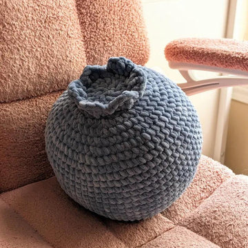 Crochet Small Blueberry Pillow Pattern PDF Super Bulky Yarn Version