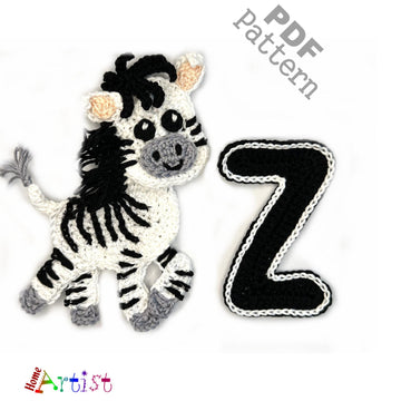 Crochet Animal Alphabet Z Zebra pattern