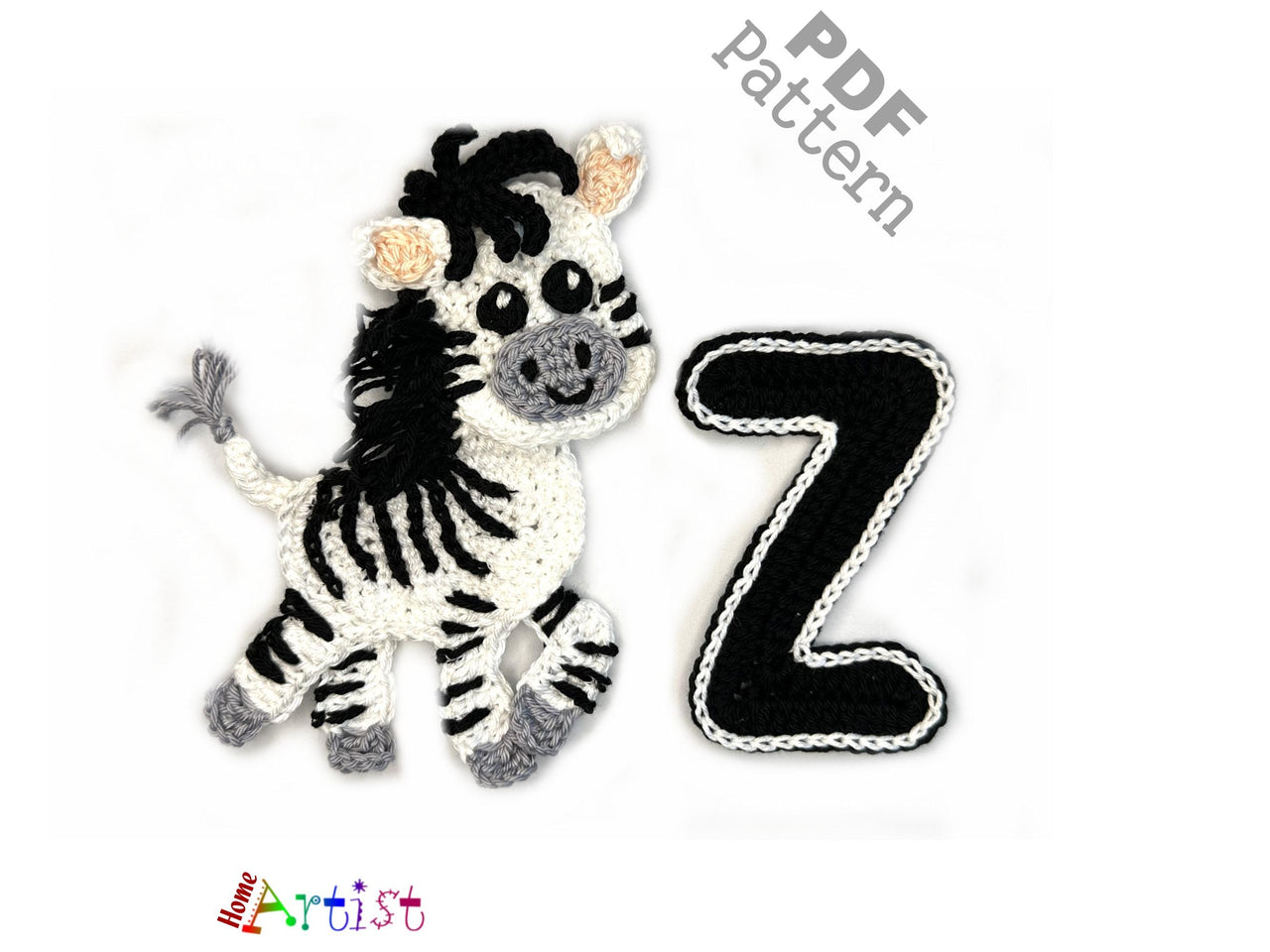 Crochet Animal Alphabet Z Zebra pattern