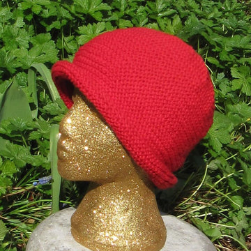Simple Garter Stitch Roll Brim Beanie Hat