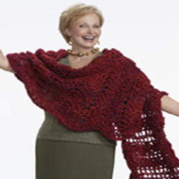 Crochet Wavy Shawl in Red Heart Light & Lofty - LW1543